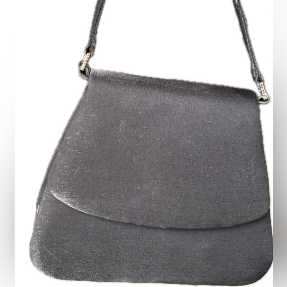 Small BLACK satin evening bag by KF Ltd.
